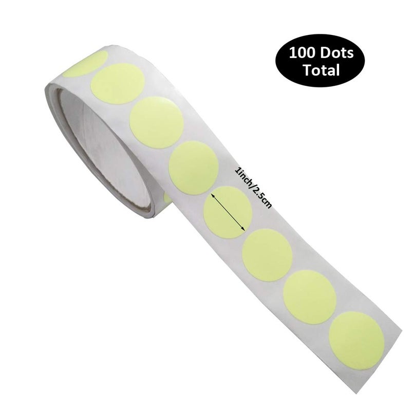 ONTWIE Glow in The Dark Tape Dots, 1 Inch Round, 100 Glowing Dots Sticker on a Roll - Image 2